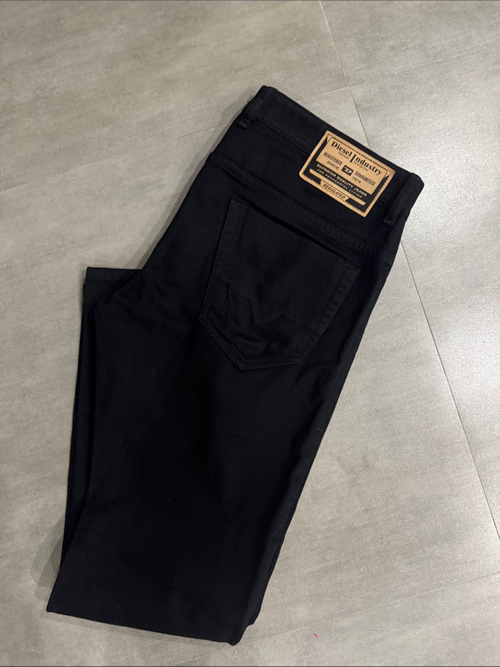 Diesel Men's Black Slim Straight Jeans